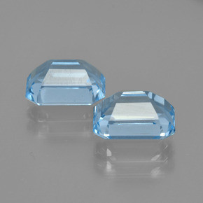 Gemas de Topacio Azul Suizo natural de 5.69 ct, corte esmeralda, VVS