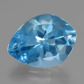Topacio azul natural de 19,23 ct, forma elegante, VVS