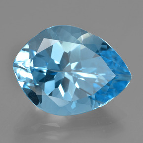 Topacio azul natural de 19,23 ct, forma elegante, VVS