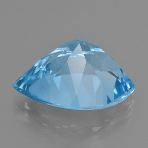 Topacio azul natural de 19,23 ct, forma elegante, VVS