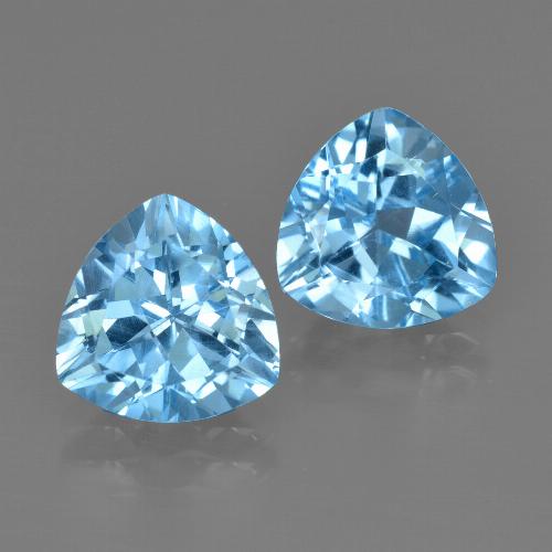 Gemas de topacio azul natural de 5,86 ct, trillón, VVS