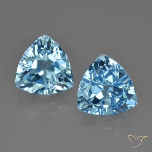 Gemas de Topacio Azul Suizo natural de 5.74 ct, Trillón, VS