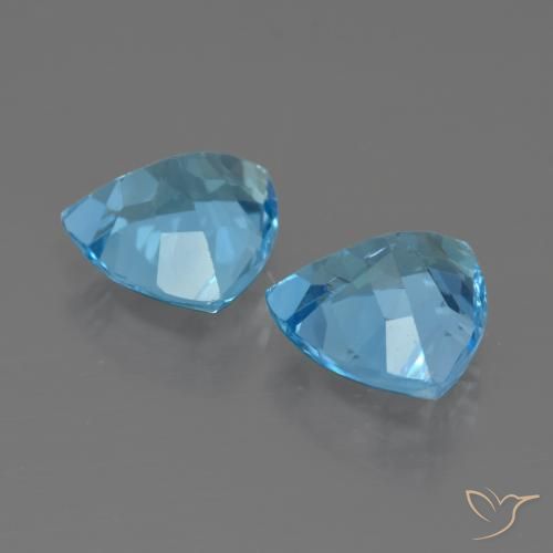 Gemas de Topacio Azul Suizo natural de 5.74 ct, Trillón, VS