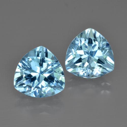 Gemas de Topacio Azul Suizo natural de 5.91 ct, Trillón, VVS-VS