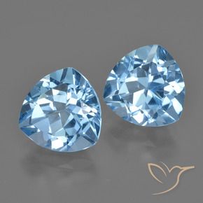 Gemas de Topacio Azul Cielo natural de 6.56 ct, Trillón, VVS-VS