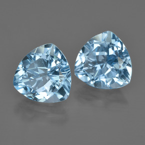 Gemas de Topacio Azul Suizo natural de 5.85 ct, Trillón, VVS