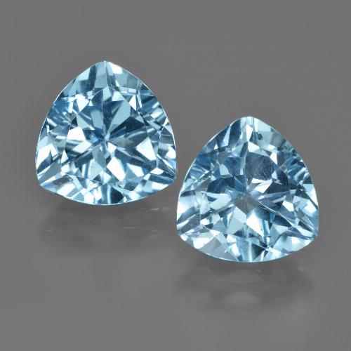 Gemas de topacio azul natural de 5,90 ct, trillón, VVS-VS