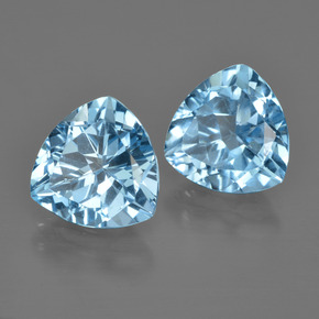 Gemas de topacio azul natural de 5,90 ct, trillón, VVS-VS