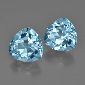 Gemas de topacio azul natural de 6,51 ct, trillón, VVS-VS