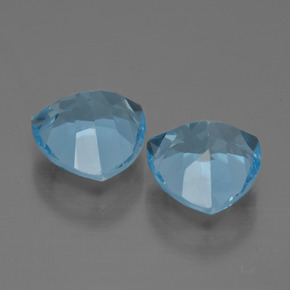 Gemas de topacio azul natural de 6,51 ct, trillón, VVS-VS