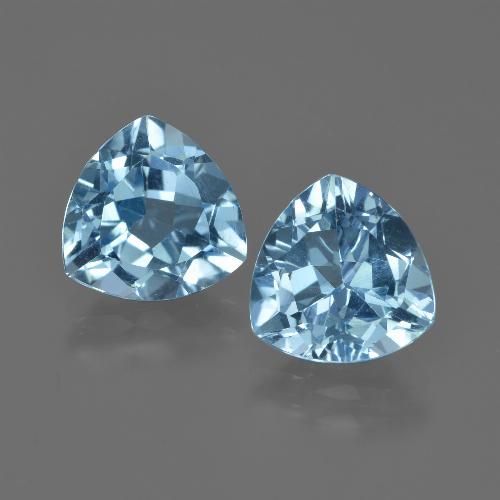 Gemas de Topacio Azul Suizo natural de 5.57 ct, Trillón, VVS-VS