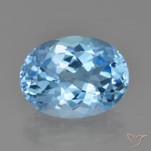 23.58ct Natural Azul Suizo Topacio, Ovalada, VVS