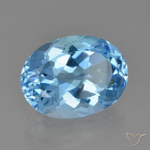 Topacio Azul Suizo natural de 23.58 ct, Ovalada, VVS