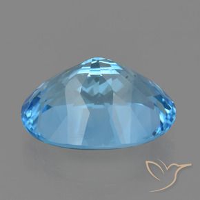 Topacio Azul Suizo natural de 21.97 ct, Ovalada, VVS