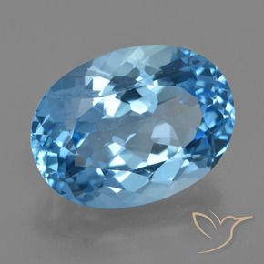 Topacio Azul Suizo natural de 22.72 ct, Ovalada, VVS-VS