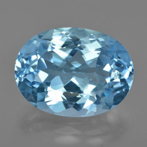 Topacio azul natural de 22,82 ct, corte óvalo, VVS