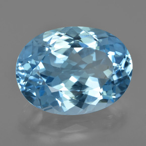 Topacio azul natural de 22,82 ct, corte óvalo, VVS