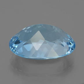Topacio azul natural de 22,82 ct, corte óvalo, VVS