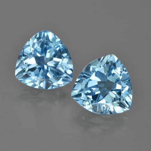 Gemas de topacio azul natural de 7,32 ct, trillón, VVS-VS
