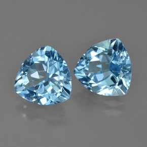 Gemas de topacio azul natural de 7,32 ct, trillón, VVS-VS