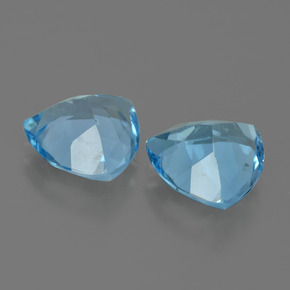 Gemas de topacio azul natural de 7,32 ct, trillón, VVS-VS