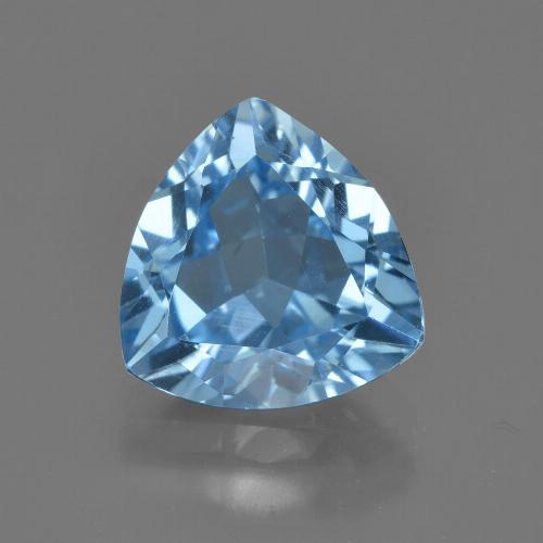 Topacio azul natural de 3,53 ct, trillón, VVS-VS