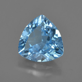 Topacio azul natural de 3,53 ct, trillón, VVS-VS