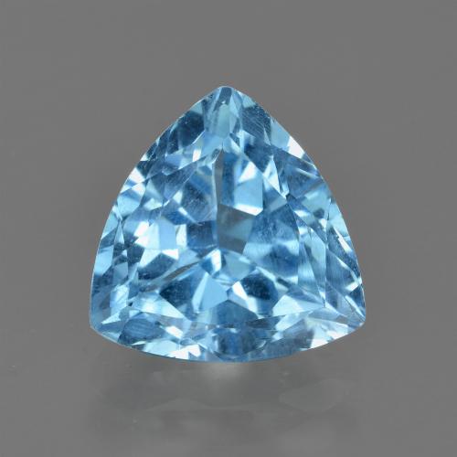 Topacio Azul Suizo natural de 3.75 ct, Trillón, VVS-VS