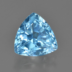 Topacio Azul Suizo natural de 3.75 ct, Trillón, VVS-VS