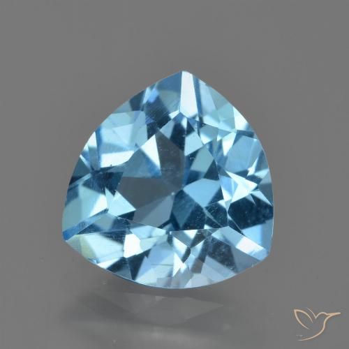 Topacio Azul Suizo natural de 3.29 ct, Trillón, VVS-VS