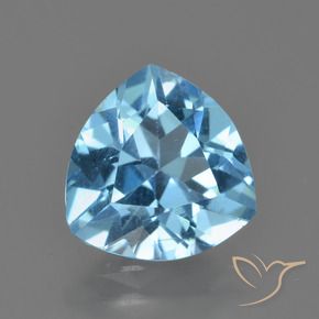 Topacio Azul Suizo natural de 3.29 ct, Trillón, VVS-VS