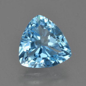 Topacio azul natural de 3,39 ct, trillón, VS