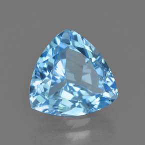 Topacio azul natural de 3,80 ct, trillón, VVS-VS