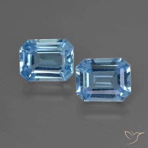 5.26ctw Natural Azul Suizo Topacio, corte esmeralda, VVS-VS