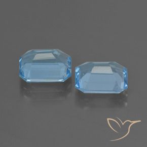 Gemas de Topacio Azul Suizo natural de 5.26 ct, Corte Octágono / Esmeralda, VVS-VS