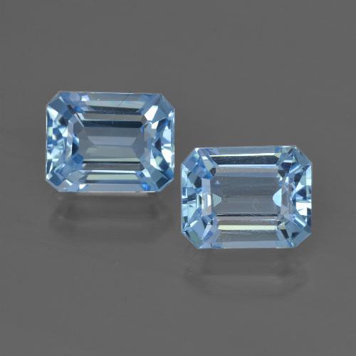 Gemas de Topacio Azul Suizo natural de 5.79 ct, corte esmeralda, VVS