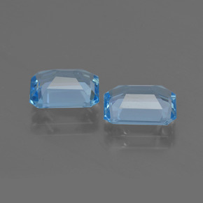 Gemas de topacio azul natural de 4,80 ct, corte esmeralda, VVS