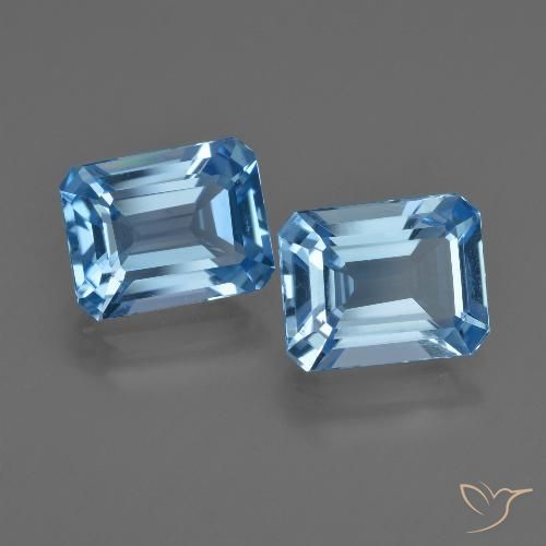 5.50ctw Natural Azul Suizo Topacio, corte esmeralda, VVS-VS