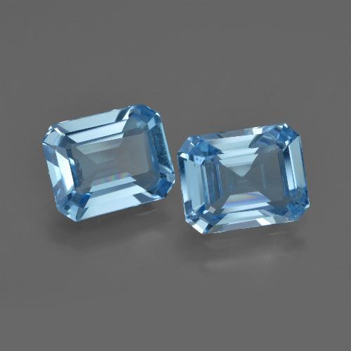 Gemas de topacio azul natural de 4,26 ct, corte esmeralda, VS