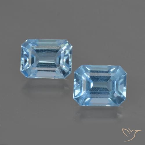 5.75ctw Natural Azul Suizo Topacio, corte esmeralda, VVS-VS