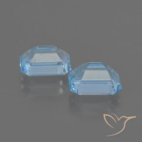 Gemas de Topacio Azul Suizo natural de 5.75 ct, Corte Octágono / Esmeralda, VVS-VS