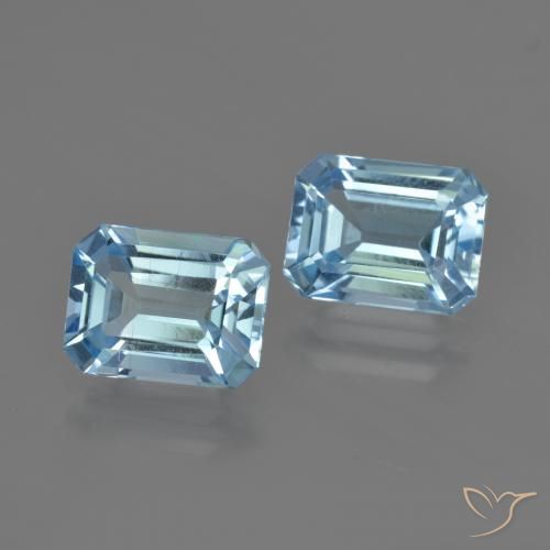 Gemas de Topacio Azul Cielo natural de 5.19 ct, Corte Octágono / Esmeralda, VVS