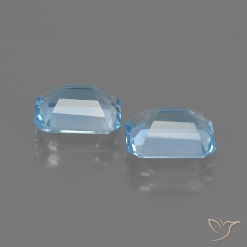 Gemas de Topacio Azul Cielo natural de 5.19 ct, Corte Octágono / Esmeralda, VVS