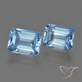 Gemas de Topacio Azul Cielo natural de 5.01 ct, Corte Octágono / Esmeralda, VS