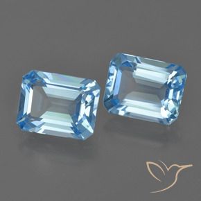Gemas de Topacio Azul Suizo natural de 5.23 ct, Corte Octágono / Esmeralda, VVS