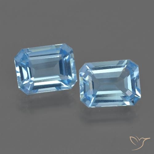 4.87ctw Natural Azul Suizo Topacio, corte esmeralda, VVS-VS
