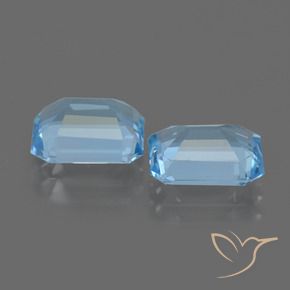 Gemas de Topacio Azul Suizo natural de 4.87 ct, Corte Octágono / Esmeralda, VVS-VS