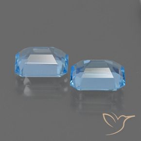 Gemas de Topacio Azul Cielo natural de 4.88 ct, corte esmeralda, VS