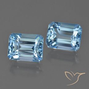 Gemas de Topacio Azul Suizo natural de 6.26 ct, Corte Octágono / Esmeralda, VVS