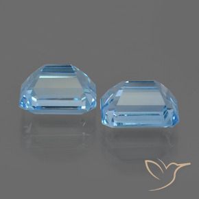 Gemas de Topacio Azul Suizo natural de 6.26 ct, Corte Octágono / Esmeralda, VVS